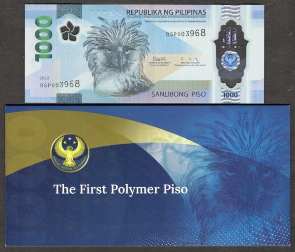 Philippines 1000 1,000 Pesos BSP Special Prefix P-230a 2022 Incl. Folder GEM UNC