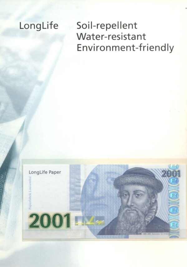 Test Note Louisenthal Germany LongLife Paper 2001 UNC Incl Lux Folder - Image 3