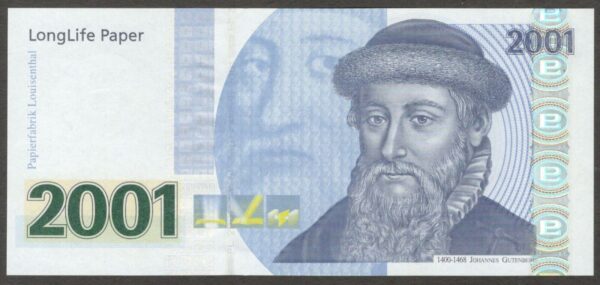 Test Note Louisenthal Germany LongLife Paper 2001 UNC Incl Lux Folder - Image 4