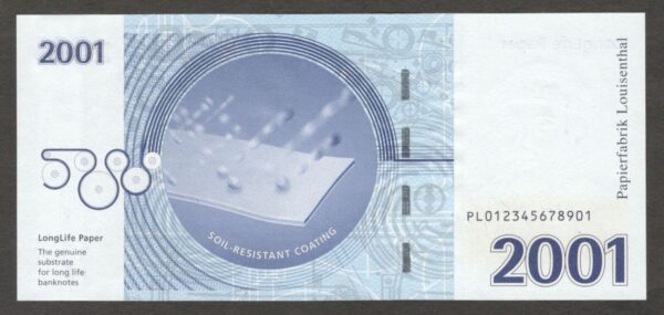 Test Note Louisenthal Germany LongLife Paper 2001 UNC Incl Lux Folder - Image 5