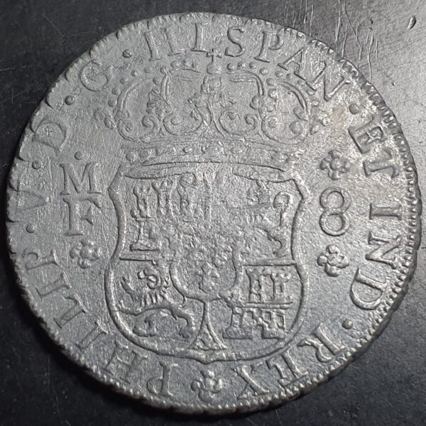 Mexico Spanish Colonial 8 Reales Two Pillar Philip V 1736 Mo MF River Found - Image 2