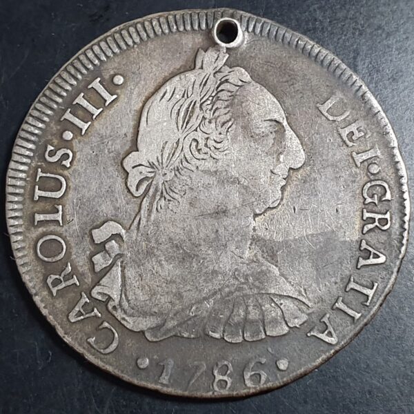 Bolivia Spanish Colonial 8 Reales Carol Carolus III 1786 PTS PR Potosi Mint