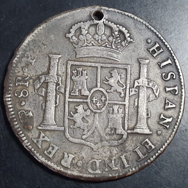 Bolivia Spanish Colonial 8 Reales Carol Carolus III 1786 PTS PR Potosi Mint - Image 2