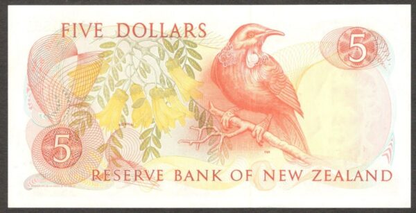 New Zealand 5 Dollars Queen Elizabeth II Hardie Sign. P-171a ND (1981-85) UNC - Image 2
