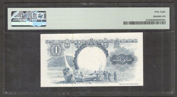 Malaya British Borneo Malaysia 1 Dollar P-8a 1959 PMG 58 Choice UNC - Image 2