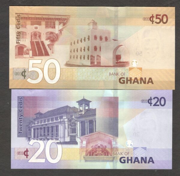 Lot 5 Pcs Set Ghana 1 5 10 20 50 Cedis P-45 To 49 2019 UNC - Image 4
