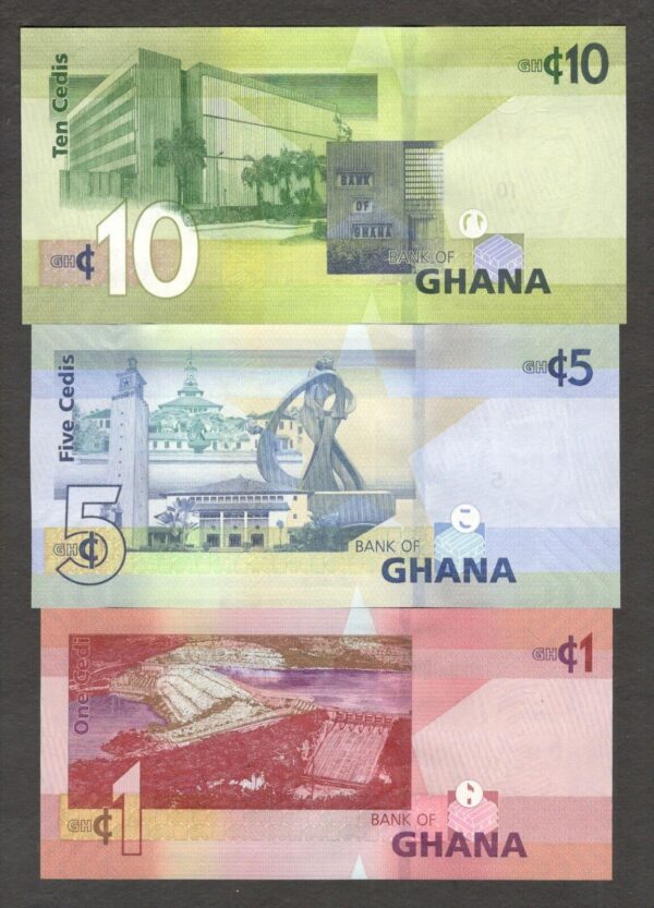 Lot 5 Pcs Set Ghana 1 5 10 20 50 Cedis P-45 To 49 2019 UNC - Image 6
