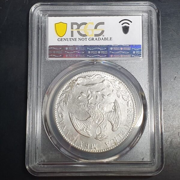 Mexico Second Republic 8 Reales 1884 Cn AM Culiacan Scarce PCGS AU Detail - Image 3