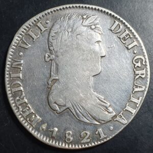 Mexico Spanish Colonial 8 Reales Ferdin Ferdinand VII 1821 Zs RG Zacatecas Mint