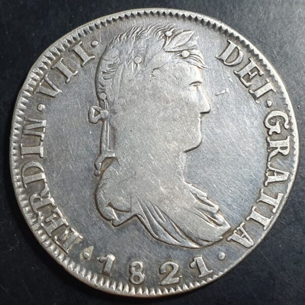 Mexico Spanish Colonial 8 Reales Ferdin Ferdinand VII 1821 Zs RG Zacatecas Mint