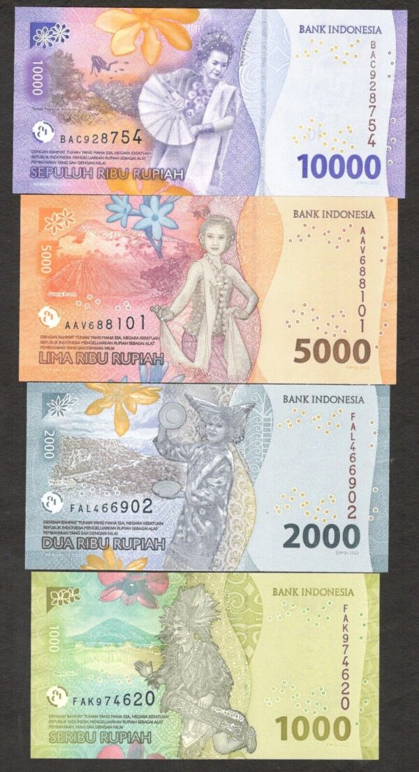 NEW! FullSet Indonesia 100000 50000 20000 10000 5000 2000 1000 Rupiah 2022 UNC - Image 6