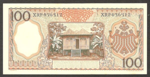 Indonesia 100 Rupiah Workers Replacement P-59* 1958 UNC