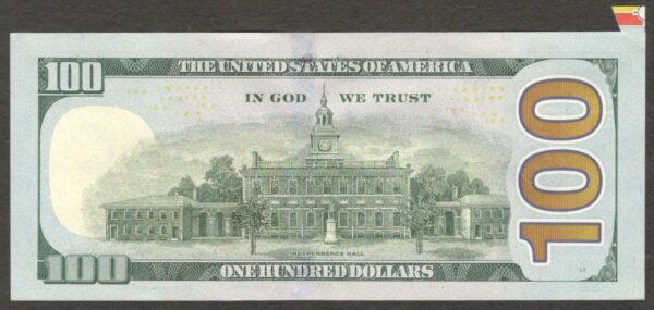 ERROR United States 100 Dollars Benjamin Franklin Butterfly Fold 2021 UNC - Image 2