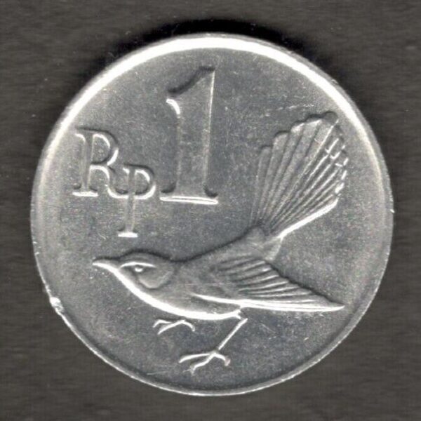 Indonesia 1 Rupiah Bird Fantail 1970 UNC