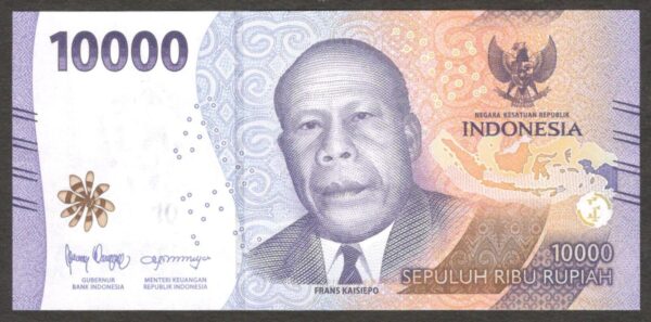 SOLID NUMBER Indonesia 10000 10,000 Rupiah P-165 2022 999999 UNC - Image 2