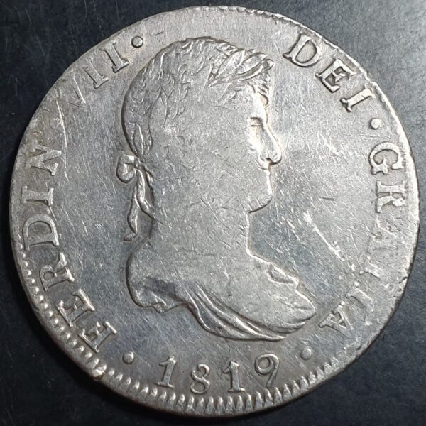 Mexico Spanish Colonial 8 Reales Ferdin Ferdinand VII 1819 Mo JJ Mexico Mint