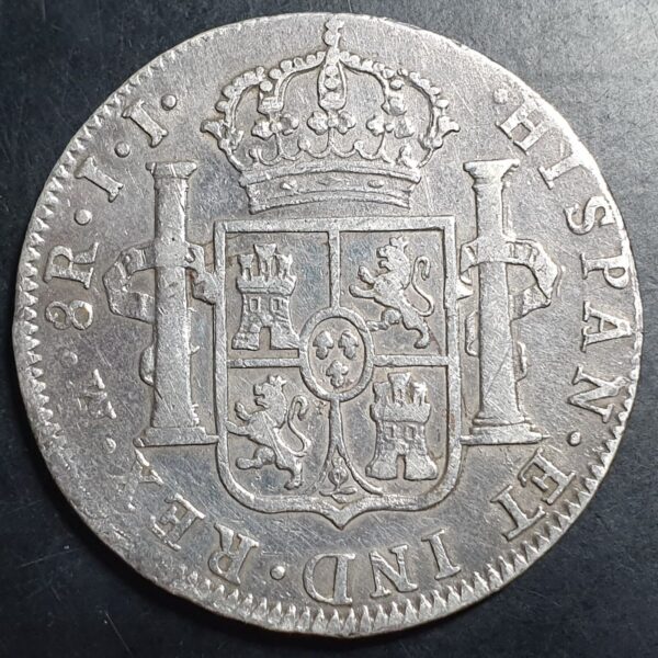 Mexico Spanish Colonial 8 Reales Ferdin Ferdinand VII 1819 Mo JJ Mexico Mint - Image 2