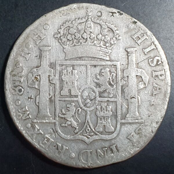 Mexico Spanish Colonial 8 Reales Carol Carolus IIII 1806 Mo TH Mexico City Mint - Image 2
