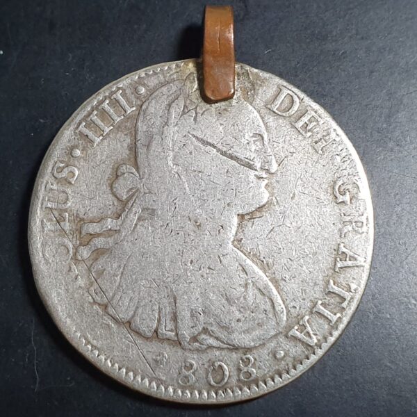 Mexico Spanish Colonial 8 Reales Carol Carolus IIII 1808 Mo TH Mexico City Mint
