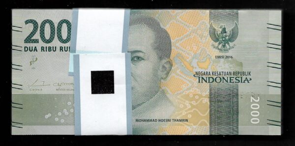 Lot 100 Pcs 1 Bundle Indonesia 2000 2,000 Rupiah Random Year UNC