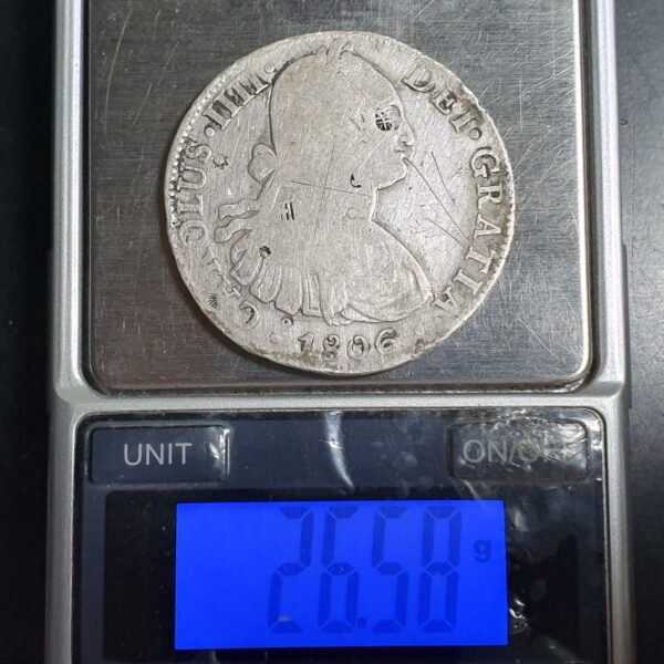 Mexico Spanish Colonial 8 Reales Carol Carolus IIII 1806 Mo TH Mexico City Mint - Image 4