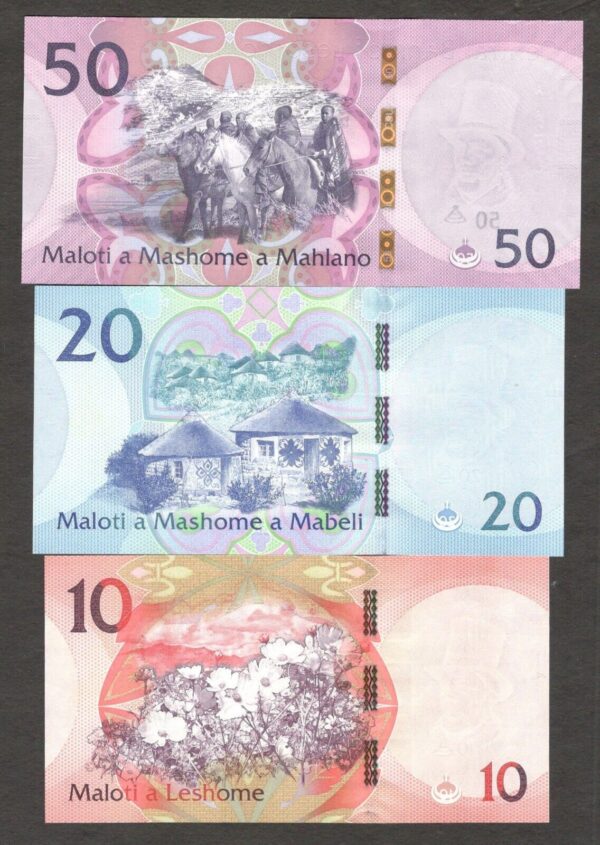 Full Set 5 Pcs Lesotho 10 20 50 100 200 Maloti 2021 UNC - Image 6