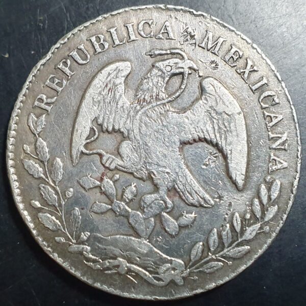 Mexico Second Republic 8 Reales 1875 Ga IC Guadalajara Mint Contemporary Forgery - Image 2