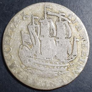 Netherlands 6 Stuiver Scheepjesschelling Zeeland Zeelandia 1780 Silver VG