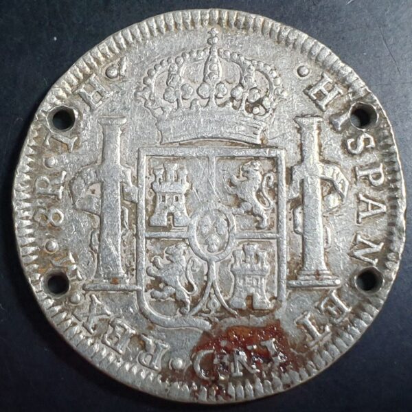 Mexico Spanish Colonial 8 Reales Carol Carolus IIII 1807 Mo TH Mexico City Mint - Image 2