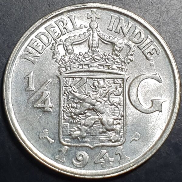 Netherlands Indies Indonesia 1/4 Gulden 1941 P UNC Luster