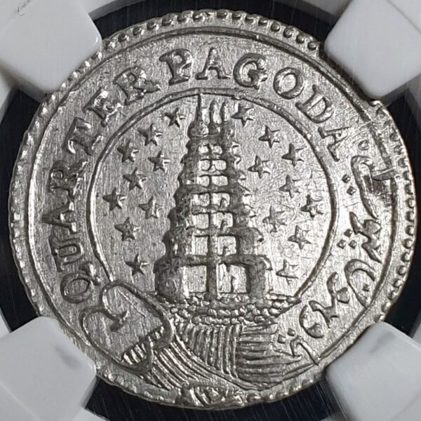 British India Madras Presidency 1/4 Quarter Pagoda 1808 NGC AU Details