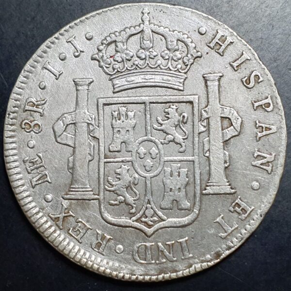 Peru Spanish Colonial 8 Reales Carol Carolus IIII 1793 LM IJ Lima Mint
