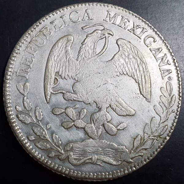 Mexico Second Republic 8 Reales 1879 Zs JS Zacatecas Weak Strike - Image 2