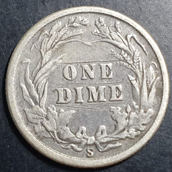 United States Barber Dime 1914 S San Francisco Mint - Image 2