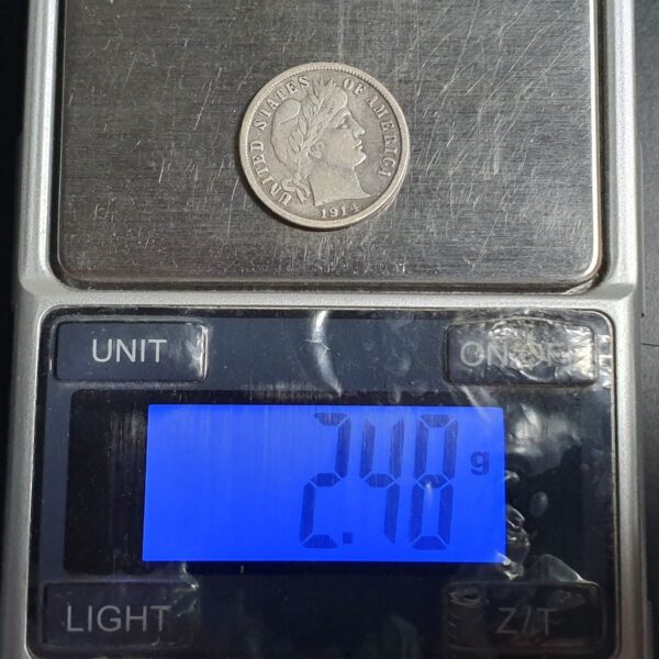 United States Barber Dime 1914 S San Francisco Mint - Image 3