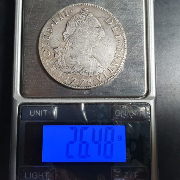 Bolivia Spanish Colonial 8 Reales Carol Carolus III 1778 PTS PR Potosi Mint - Image 4