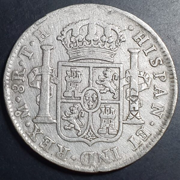 Mexico Spanish Colonial 8 Reales Carol Carolus III 1806 Mo TH Mexico City Mint - Image 2