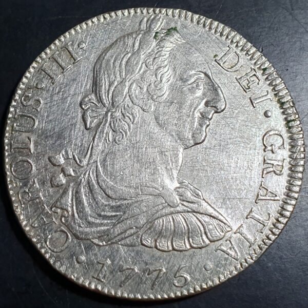 Mexico Spanish Colonial 8 Reales Carol Carolus III 1775 Mo FM Sharp Detail