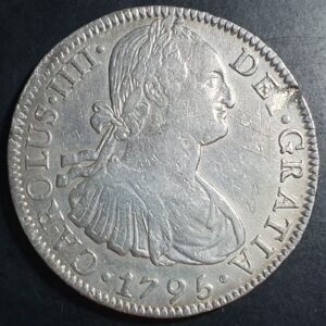 Mexico Spanish Colonial 8 Reales Carol Carolus IIII 1795 Mo FM Mexico City Mint