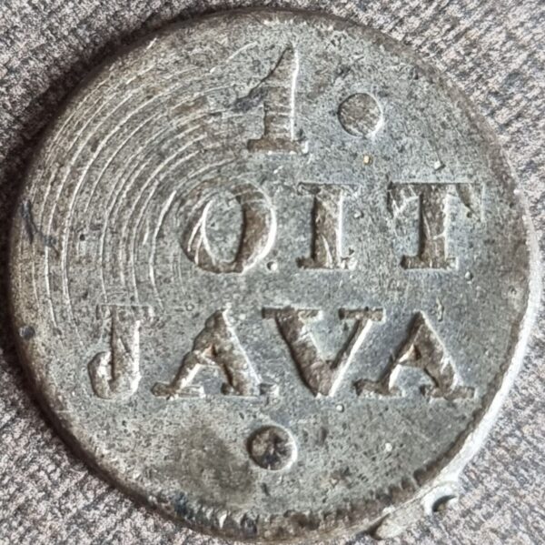 Netherlands Indies VEIC 1 Doit Duit Tin 1814 XF Original Luster - Image 3