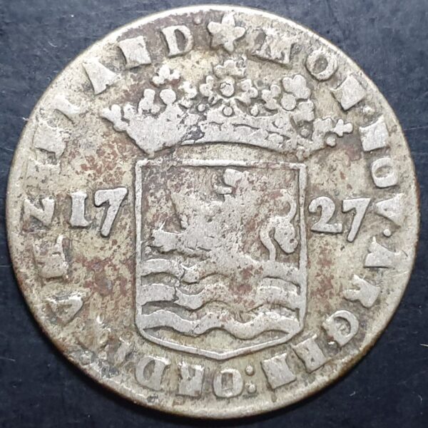 Netherlands 6 Stuivers Hoedjesschelling Zeeland 1727 Silver Very Fine Scarce - Image 2