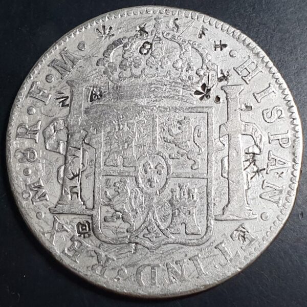 Mexico Spanish Colonial 8 Reales Carol Carolus III 1777 Mo FM Mexico City Mint - Image 2