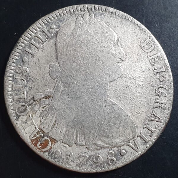 Peru Spanish Colonial 8 Reales Carol Carolus IIII 1798 LME IJ Lima Mint