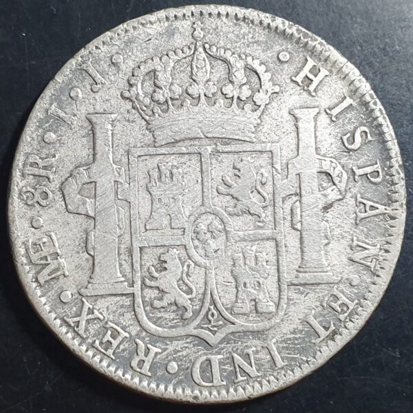 Peru Spanish Colonial 8 Reales Carol Carolus IIII 1798 LME IJ Lima Mint - Image 2