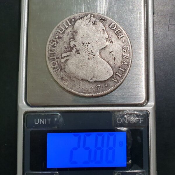 Mexico Bolivia Spanish Colonial 8 Reales Carol Carolus IIII 1807 PTS PJ Potosi - Image 4