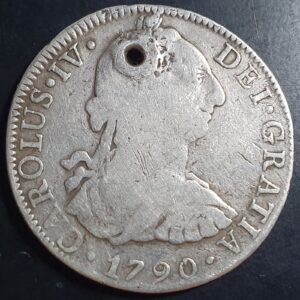 Mexico Spanish Colonial 8 Reales Carol Carolus IV 1790 Mo FM Mexico City Mint