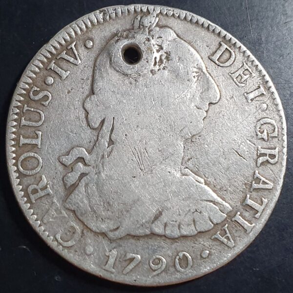 Mexico Spanish Colonial 8 Reales Carol Carolus IV 1790 Mo FM Mexico City Mint