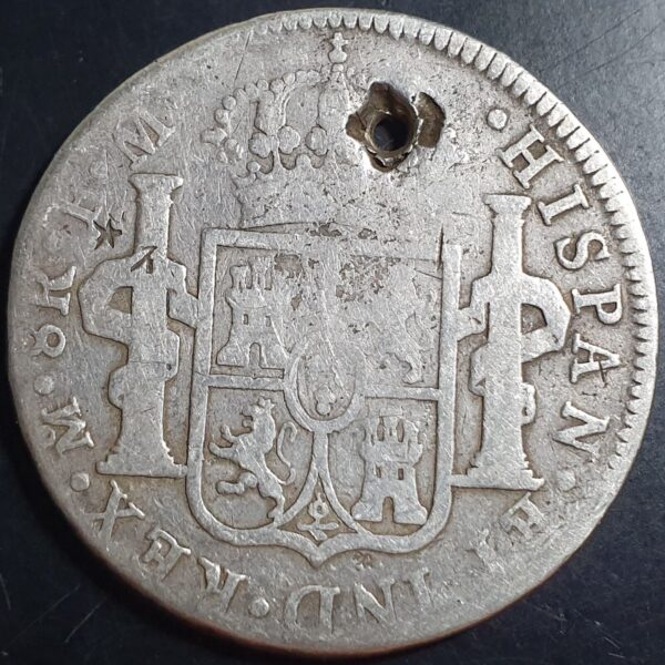 Mexico Spanish Colonial 8 Reales Carol Carolus IV 1790 Mo FM Mexico City Mint - Image 2