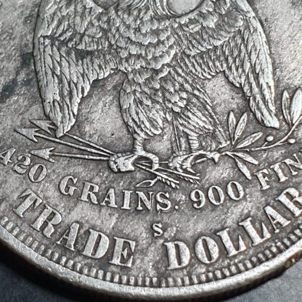 United States of America Silver Trade Dollar 420 Grains 900 Fine 1877 S - Image 5