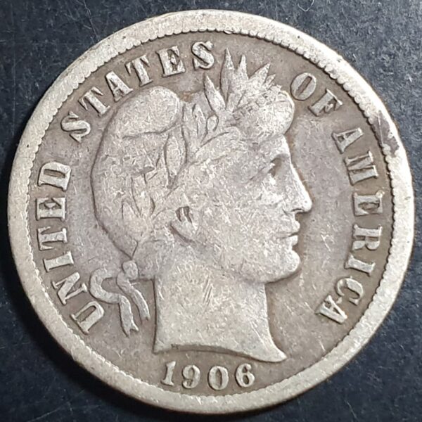 United States Barber Dime 1906 S San Francisco Mint